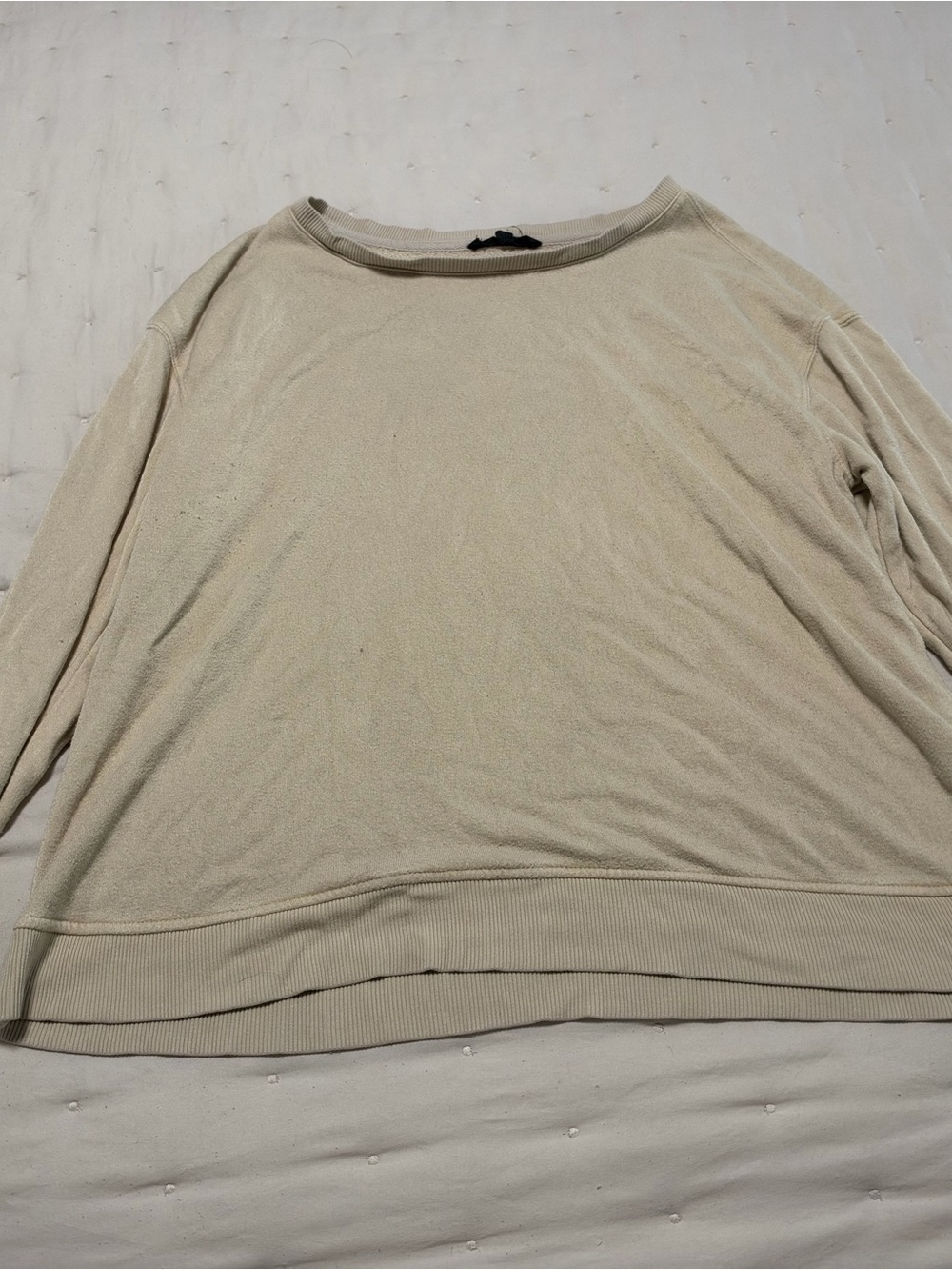 Women's Cream Lightweight Crewneck Sweater
